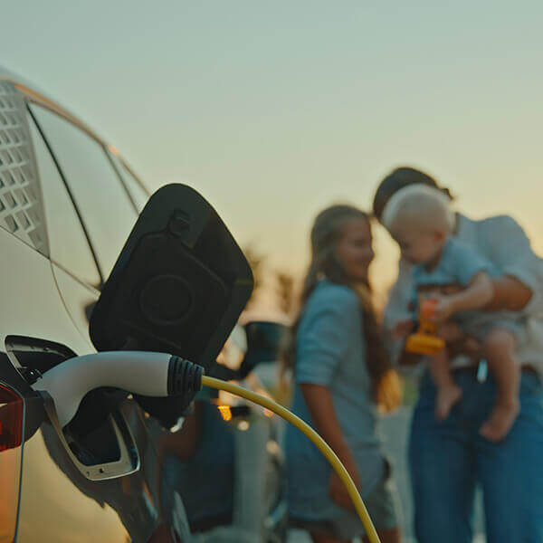 Family charging electric vehicle