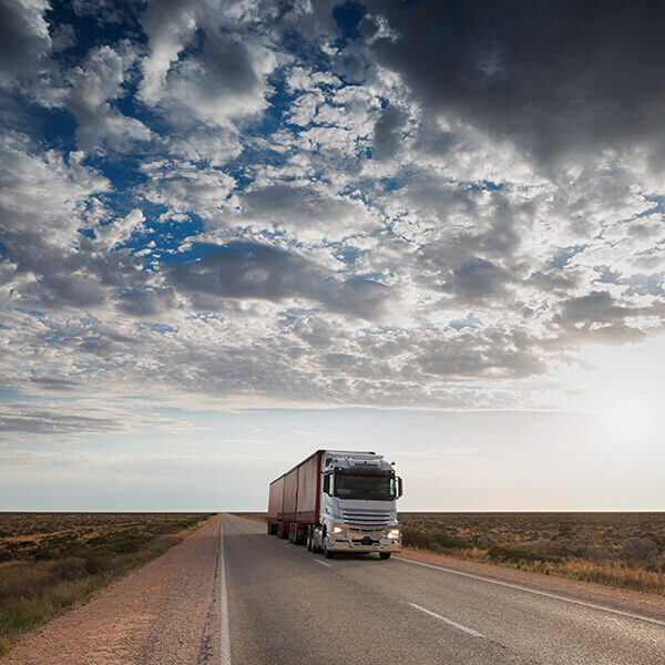 Freight truck driving on Australian road