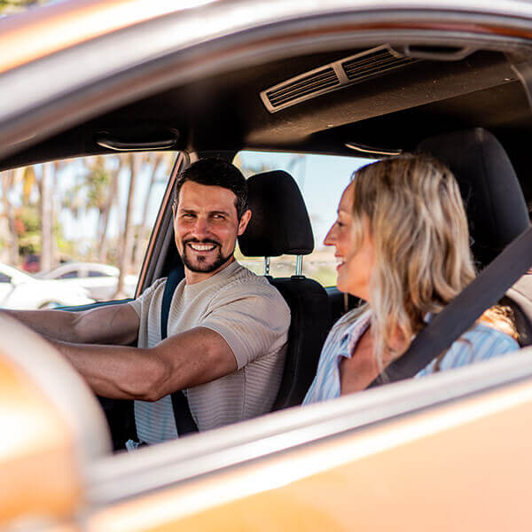 Couple driving