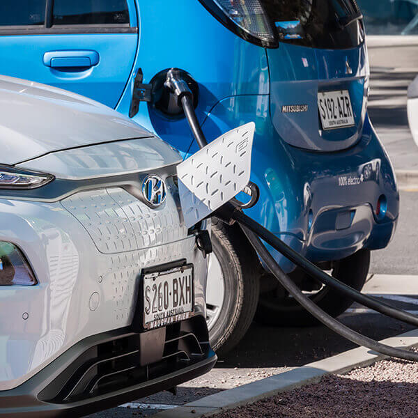 Electric vehicle on charger